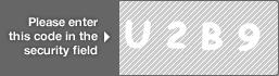 captcha code for visual authentication  letter U number 2 letter B number 9
