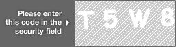 captcha code for visual authentication  letter T number 5 letter W number 8