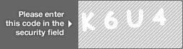 captcha code for visual authentication  letter K number 6 letter U number 4