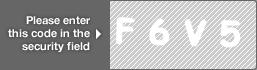 captcha code for visual authentication  letter F number 6 letter V number 5